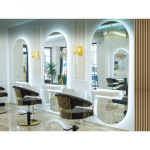 Парикмахерское овальное зеркало с задней подсветкой Эдж